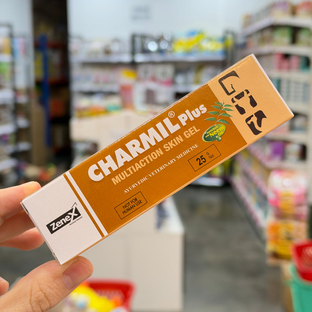 Zenex CHARMIL Plus Multiaction Skin Gel - 25g (တိရစ္ဆာန်သုံး သဘာဝသစ်ဥသစ်ဖု အရေပြားနှင့် ဒဏ်ရာလိမ်းဂျယ်လ်)