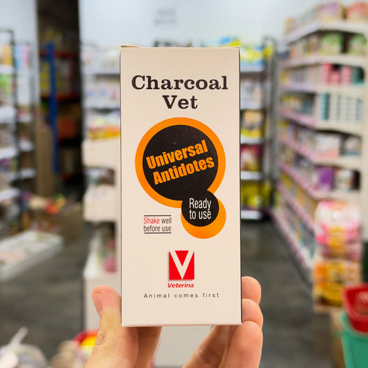 Veterina Charcoal Vet Universal Antidotes Suspension - 100ml (တိရစ္ဆာန်သုံး အဆိပ်ဖြေနှင့် ဝမ်းရပ်ဆေးရည်)