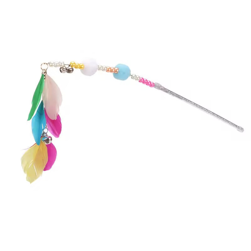 Cat Teaser Wand Feather Tip Cat Toys
