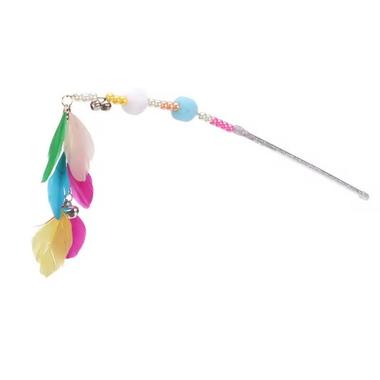 Cat Teaser Wand Feather Tip Cat Toys