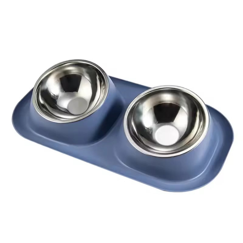 Pet Food Bowl with a Stainless Steel Bowl,Removable and Washable