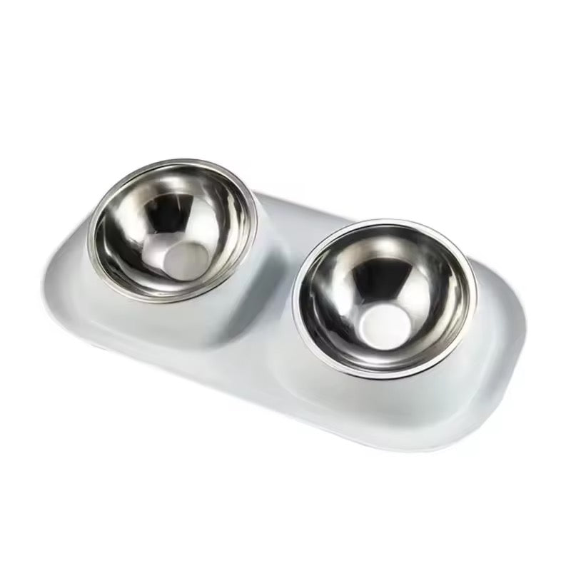 Pet Food Bowl with a Stainless Steel Bowl,Removable and Washable