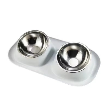 Pet Food Bowl with a Stainless Steel Bowl,Removable and Washable