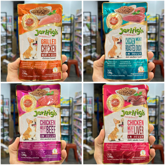 Jerhigh Chicken Meat Jelly Pouch For Dog 130g
