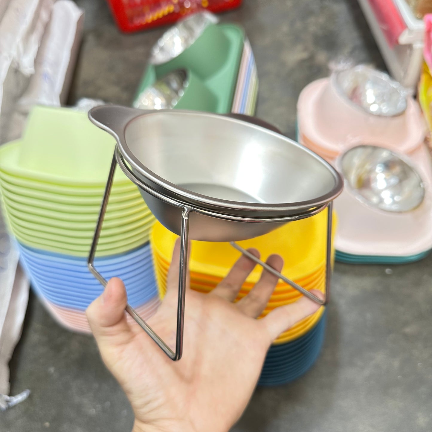 Steel Pet Bowl With Stand